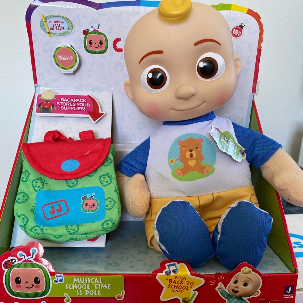 Cocomelon JJ backpack doll. Brand new.